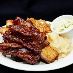 Carlos & Gabby's Riverdale - Smoke house Rack 'O Ribs with Garlic Mashed Potatoes and Cajun Slaw!