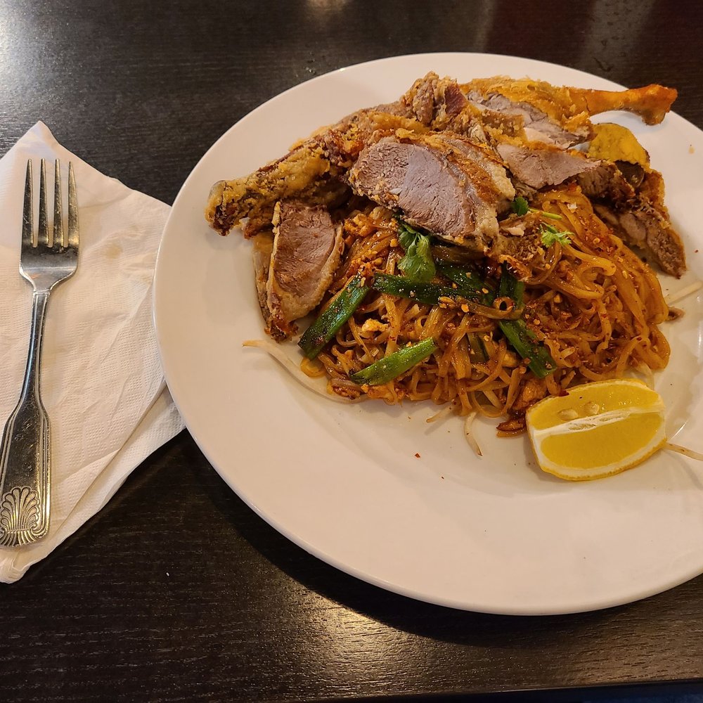 Thai Pepper - The duck pad thai. - Pan Asian Near Me - Warner Robins, Georgia Thai Pepper - The duck pad thai. - Pan Asian Near Me - Warner Robins, Georgia