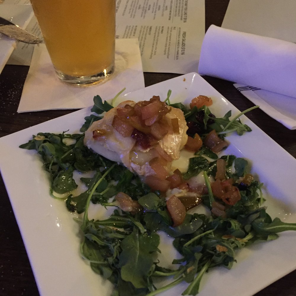 The Whiskey Six - Baked Brie with apricot on arugula base, about 3/4 eaten - New American Near Me - Grosse Pointe, Michigan The Whiskey Six - Baked Brie with apricot on arugula base, about 3/4 eaten - New American Near Me - Grosse Pointe, Michigan