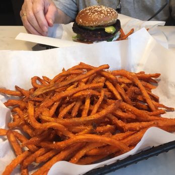 Burger 21 - Sterling - Veggie Burger and Sweet Potato Fries - Burgers Near Me - Sterling, Virginia Burger 21 - Sterling - Veggie Burger and Sweet Potato Fries - Burgers Near Me - Sterling, Virginia