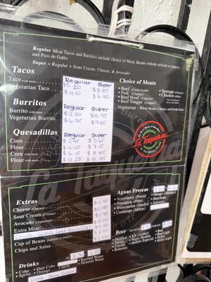 Menu photo 2 La Taqueria San Francisco, CA