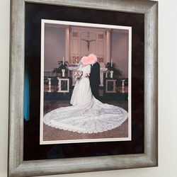 Picture It - Custom Frames & Art Prints - Wedding photo with chocolate velvet matting