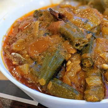 Udupi Palace Restaurant - Close-up of Kadai Bhendi Curry - Vegetarian Near Me - Chicago, Illinois