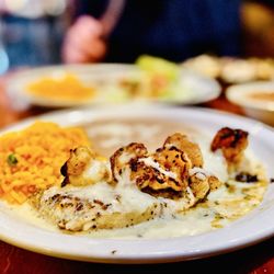Alejandro's Mexican Restaurant - Alejandro's Filet of Mahi mahi topped with grilled shrimp Amazeballs. I've had it twice in a row now OuiOui :)...