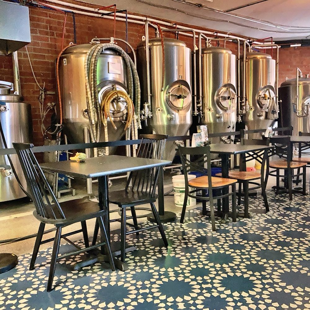 Griffon & Sphinx - View of the interior & brew kettles. - Breweries Near Me - Brevard, North Carolina Griffon & Sphinx - View of the interior & brew kettles. - Breweries Near Me - Brevard, North Carolina