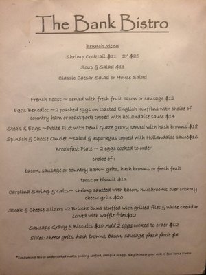 Menu photo 8 Bank Bistro &  Bar Washington, NC