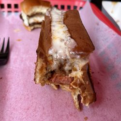 Bay Street Dawgs - Chili cheese dog on grilled bread *chili wasn't a spicy chili