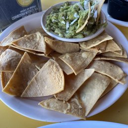 Guacamole and homemade chips!