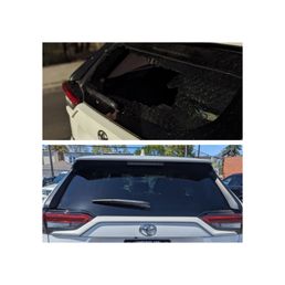 Before and After, Rear Window Replacement Before and After, Rear Window Replacement