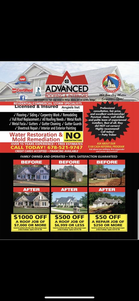 Slide of Advanced Roofing & Interiors