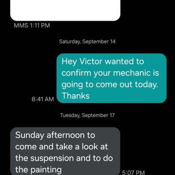 Bay Area Collision Repair - The last text he sent me before he ghosted me! - Body Shops Near Me Bay Area Collision Repair - The last text he sent me before he ghosted me! - Body Shops Near Me