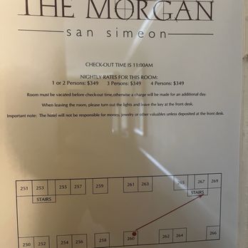The Morgan - Fire Exit Map - Hotels Near Me - San Simeon, California