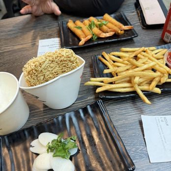 Tasty Pot- Oceanside - French fries, shrimp appetizer, rice cakes (some already eaten, they do give you more!), and instant ramen noodles. - Hot Pot Near Me - Oceanside, California Tasty Pot- Oceanside - French fries, shrimp appetizer, rice cakes (some already eaten, they do give you more!), and instant ramen noodles. - Hot Pot Near Me - Oceanside, California