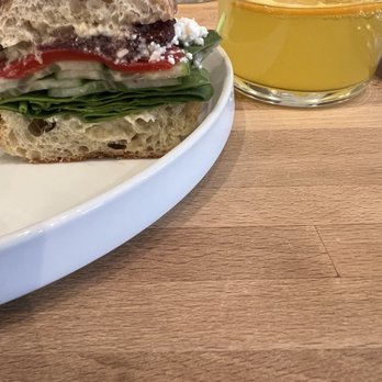 Bruce & Son - Ciabatta Breakfast Sandwich & Mimosa - American Near Me - Greenport, New York