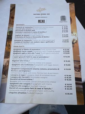 Menu photo 1 Antica Trattoria Tritone Rome, RM