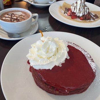 Lady C’s - My red velvet Pancakes and hot chocolate - Breakfast & Brunch Near Me - Tarzana, California Lady C’s - My red velvet Pancakes and hot chocolate - Breakfast & Brunch Near Me - Tarzana, California
