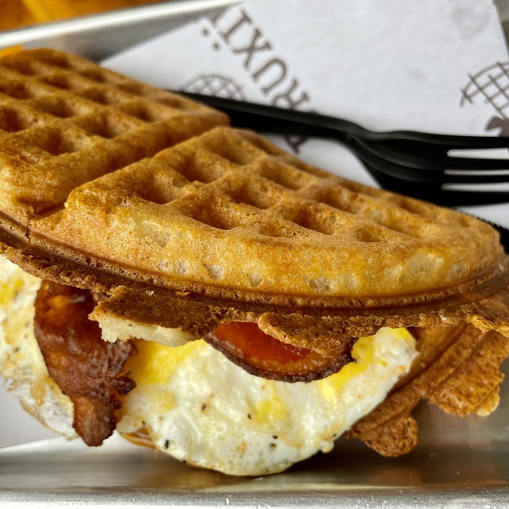 Bruxie - BACON, EGG & CHEDDAR - Sandwiches Near Me - Orange, California Bruxie - BACON, EGG & CHEDDAR - Sandwiches Near Me - Orange, California