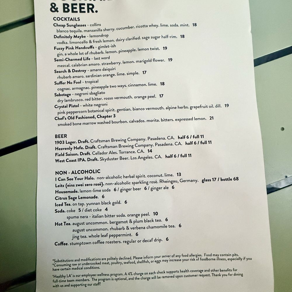Bestia - Menu - Italian Near Me - Los Angeles, California