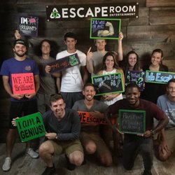 Escape Room Entertainment - Another Fun team excited after their escape! Team Austins Minions!