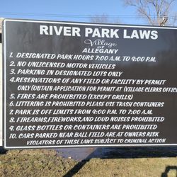 Allegany River Park - Posted rules.