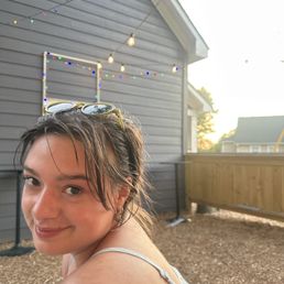 My beautiful girlfriend on the patio!
