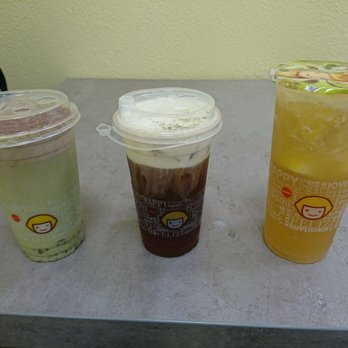 Happy Lemon - A7. Matcha Tiramitsu Cheese (left). A2. Black Tea Cheese (middle). C1. Fresh squeez lemon green tea (right). - Juice Bars & Smoothies Near Me - Pleasant hill, California