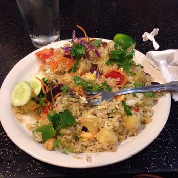 Thai Pavilion - A plate of pineapple fried rice as big as my head (this was AFTER I ate my fill)! - Thai Near Me - DeKalb, Illinois Thai Pavilion - A plate of pineapple fried rice as big as my head (this was AFTER I ate my fill)! - Thai Near Me - DeKalb, Illinois