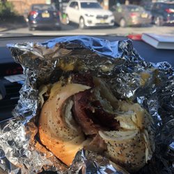 Hot Bagels Abroad - Bacon egg and cheese