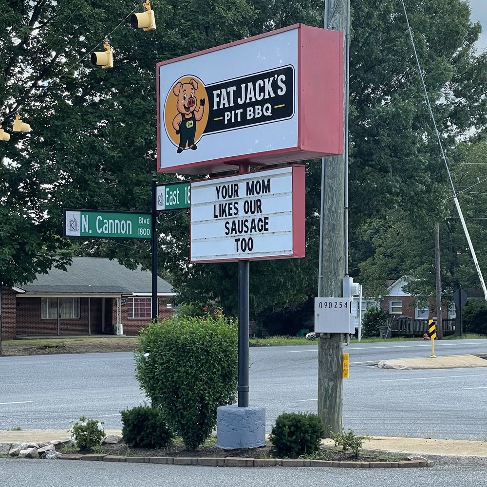 Fat Jack's Pit BBQ - Sign - Barbeque Near Me - Kannapolis, North Carolina Fat Jack's Pit BBQ - Sign - Barbeque Near Me - Kannapolis, North Carolina