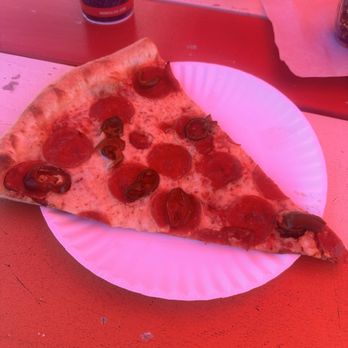 Home Slice Pizza - Pepperoni with cherry peppers slice - Pizza Near Me - Austin, Texas