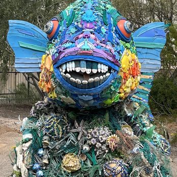 Tucson Botanical Gardens - Art sculpture from plastic waste found in our oceans - Botanical Gardens Near Me - Tucson, Arizona