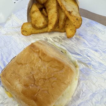 Wendy's - Sausage egg croissant with American cheese and seasoned potatoes - Burgers Near Me - Flushing, New York Wendy's - Sausage egg croissant with American cheese and seasoned potatoes - Burgers Near Me - Flushing, New York