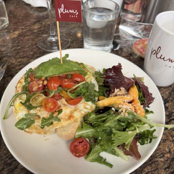 Plums Cafe - Pesto Egg Avo Toast - Breakfast & Brunch Near Me - Costa Mesa, California Plums Cafe - Pesto Egg Avo Toast - Breakfast & Brunch Near Me - Costa Mesa, California