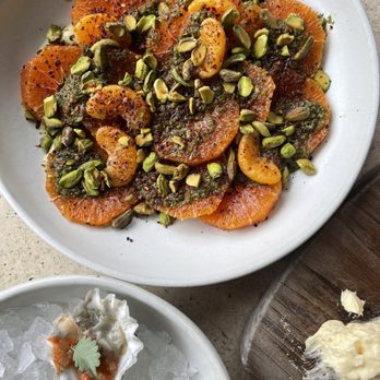 Manuela - Cara Cara Orange, Kishu Mandarin, Avocado Yogurt, Zhuog, Santa Barbara Pistachio, Aleppo - New American Near Me - Los Angeles, California Manuela - Cara Cara Orange, Kishu Mandarin, Avocado Yogurt, Zhuog, Santa Barbara Pistachio, Aleppo - New American Near Me - Los Angeles, California