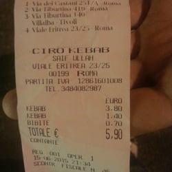 Ciro Kebab - Un kebab un dolcino e acqua