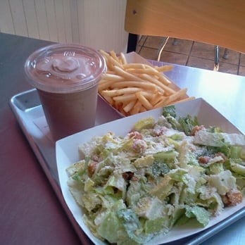 TrueBurger - My Caesar Salad, fries, and Mexican Chocolate milkshake - Burgers Near Me - Oakland, California TrueBurger - My Caesar Salad, fries, and Mexican Chocolate milkshake - Burgers Near Me - Oakland, California