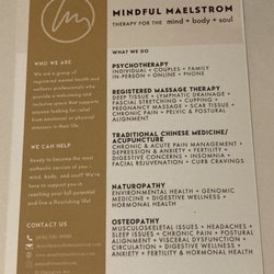 Mindful Maelstrom Wellness Clinic - All of the services that they offer :)