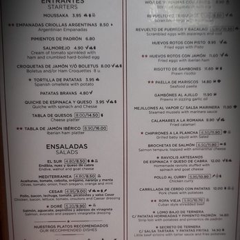 El Sur - Food menu - Tapas Bars Near Me - Madrid, M