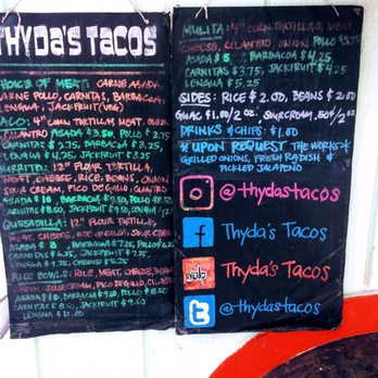 Thyda's Tacos - Menu - Tacos Near Me - Honolulu, Hawaii Thyda's Tacos - Menu - Tacos Near Me - Honolulu, Hawaii