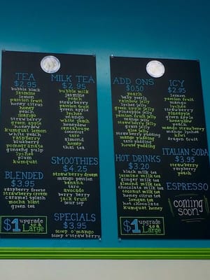 Menu photo 8 T-Cups Cafe Modesto, CA