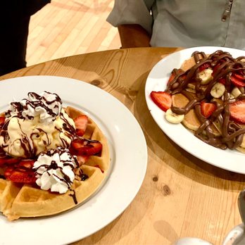 Rutherford Pancake House - Brussels Waffle $10.99. 5*, Nutella Pancakes with more than plenty of Nutella $10.99. 4* - Breakfast & Brunch Near Me - Rutherford, New Jersey Rutherford Pancake House - Brussels Waffle $10.99. 5*, Nutella Pancakes with more than plenty of Nutella $10.99. 4* - Breakfast & Brunch Near Me - Rutherford, New Jersey
