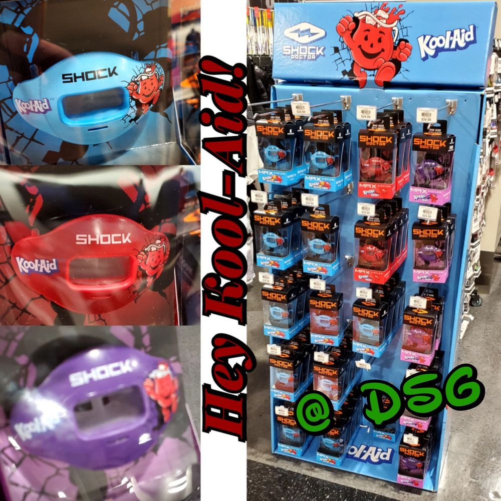 DICK'S Sporting Goods - "Hey Kool-Aid! @ DSG". They have flavored Kool-Aid mouth guards at Dick's Sporting Goods. - Sports Wear Near Me - Modesto, California DICK'S Sporting Goods - "Hey Kool-Aid! @ DSG". They have flavored Kool-Aid mouth guards at Dick's Sporting Goods. - Sports Wear Near Me - Modesto, California
