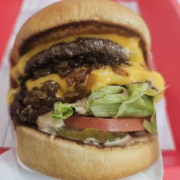 Double-Double Cheese Burger, Animal-Style. Double-Double Cheese Burger, Animal-Style.