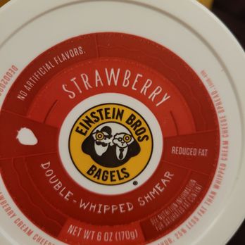 Einstein Bros. Bagels - Strawberry schmear for me. It's tasty on the chocolate chip bagel - Breakfast & Brunch Near Me - Ann Arbor, Michigan