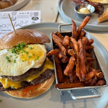 Willow & Whisk - Breakfast Burger with sweet potato fries - Breakfast & Brunch Near Me - Wyckoff, New Jersey Willow & Whisk - Breakfast Burger with sweet potato fries - Breakfast & Brunch Near Me - Wyckoff, New Jersey