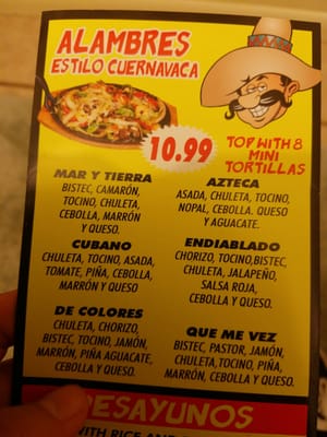 Menu photo 3 Taqueria Morelos Escondido, CA