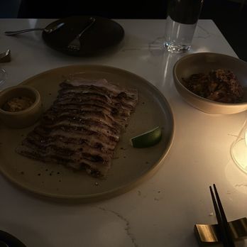 Buoy Bar - The pork belly main dish - Korean Near Me - San Francisco, California