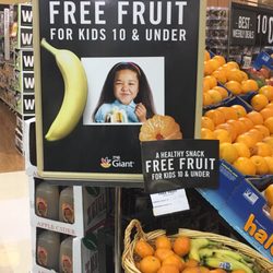 Giant - Kids 10 & Under get free fruit! This is so considerate and thoughtful! Love it!