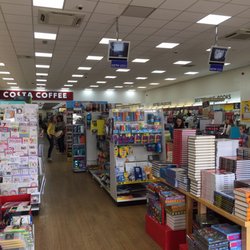 WH Smith - Has everything you need. Even a small Costa for that much needed caffeine boost.