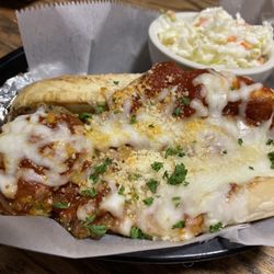 Finny's Sports Bar and Grill - Meatball sub & coleslaw